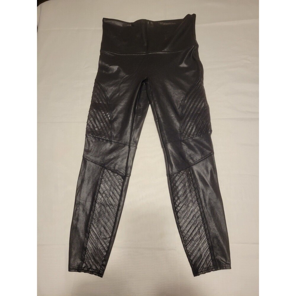 Spanx Women's Faux Leather Ankle Leggings Size XL Black Pull On
